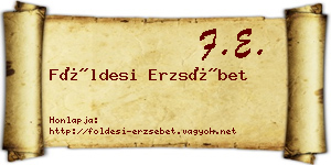 Földesi Erzsébet névjegykártya