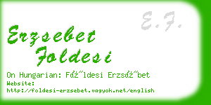 erzsebet foldesi business card